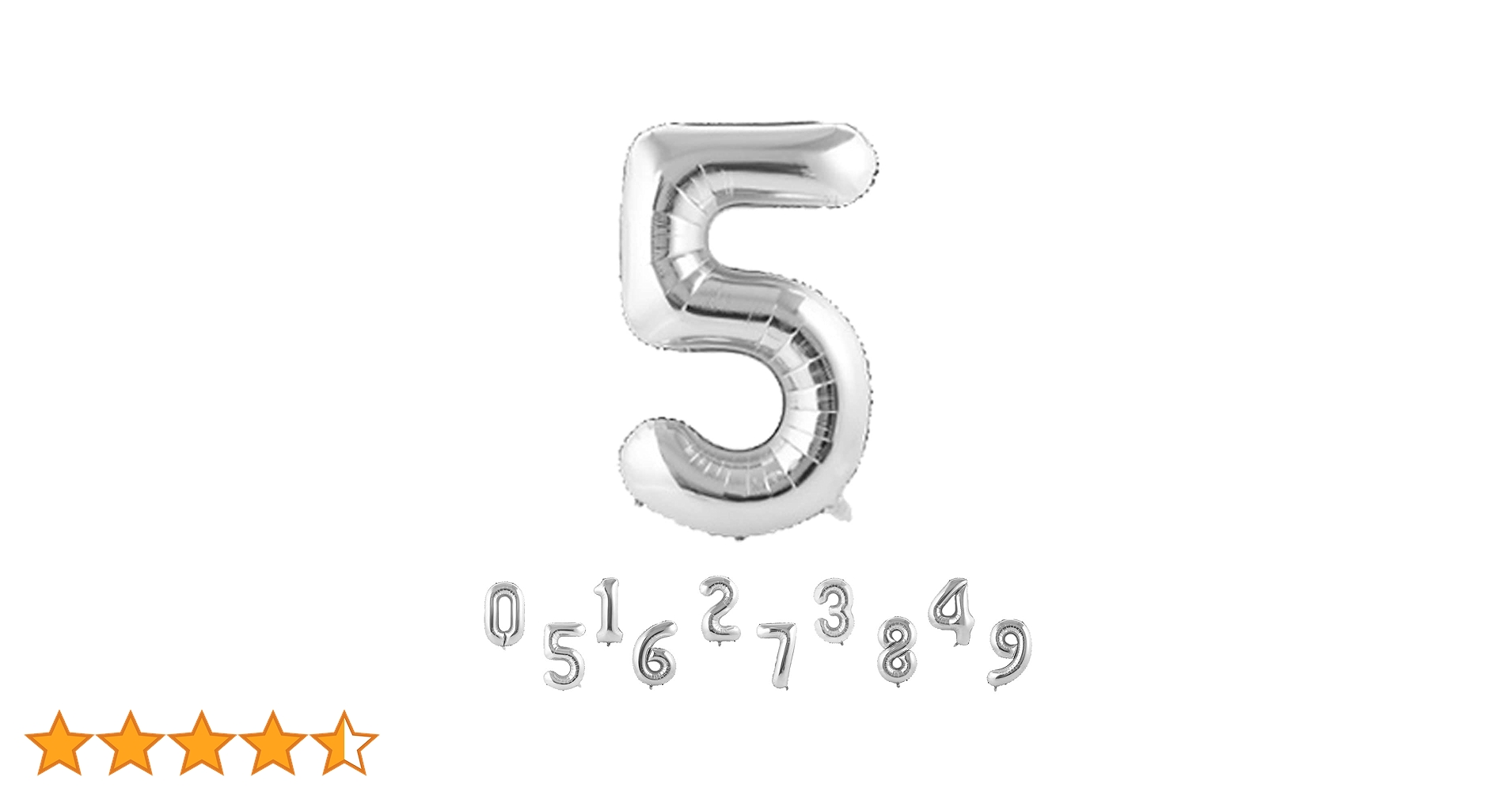 Amazon | シルバー 誕生日 数字 バルーン ナンバー バルーン 5